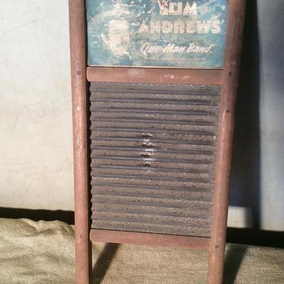 "Slim Andrews and His One Man Band" Vintage Washboard
