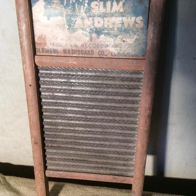 "Slim Andrews and His One Man Band" Vintage Washboard