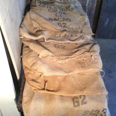 Vintage Burlap Coffee Sacks (Lot of 6)