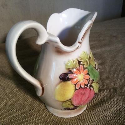 Vintage Pretty Little Pitcher w/ Flowers. Made in Japan