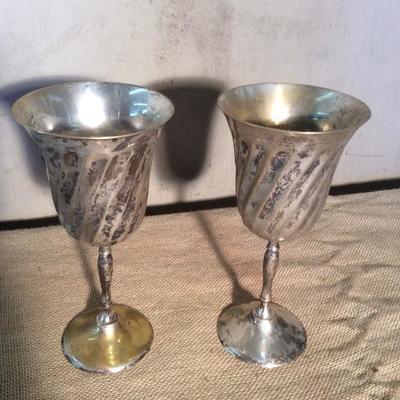 Vintage Silver/Pewter Goblets (Pair)