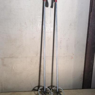 Vintage Ski Poles - red handles