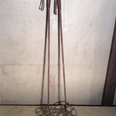 Vintage Ski Poles (Leather handles & Straps)