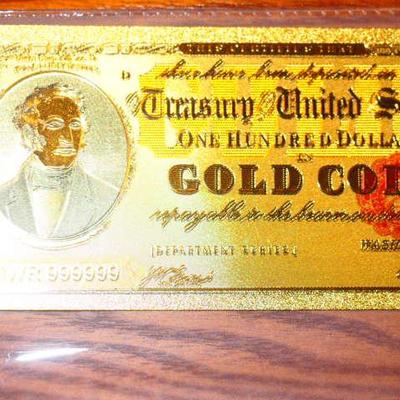  100 Dollar Gold Bank Note 1911