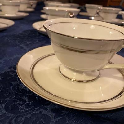 Vintage White with Silver edge china