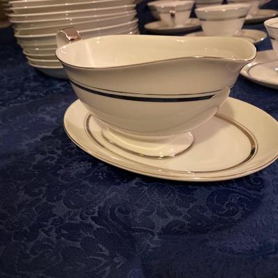 Vintage White with Silver edge china