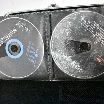 2 CD Cases with 45 Music CDs, Mostly Rap & Country
