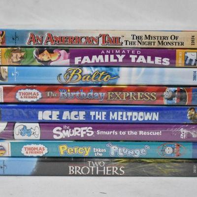 8 Kids Movies on DVD: American Tail -to- Two Brothers. Sealed - New