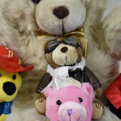 6 pc Stuffed Animal Teddy Bears. 1 Big & 5 Small