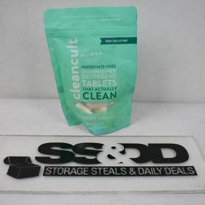 CleanCult Dishwasher Detergent Tablets, 18 Count Lemon - New
