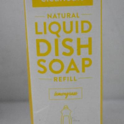 CleanCult Natural Liquid Dish Soap, Lemongrass 16 oz and 16 oz refill - New
