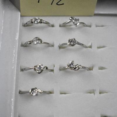 Qty 7 Costume Jewelry Rings size 7.5 - New