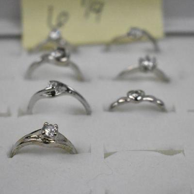 Qty 7 Costume Jewelry Rings size 6.25 - New