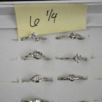 Qty 7 Costume Jewelry Rings size 6.25 - New