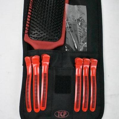 Hot Hair Tools Cool Carry Bag with Brush, Comb & Styling Clips - New