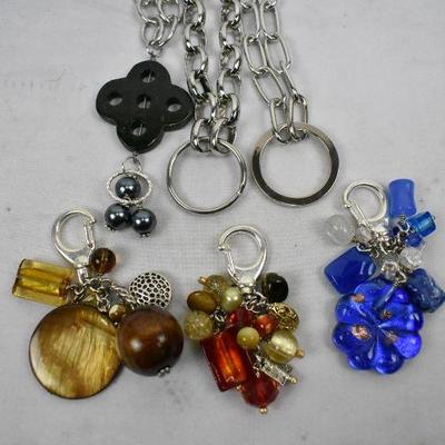 3 Costume Jewelry Necklaces with 3 Interchangeable Charms