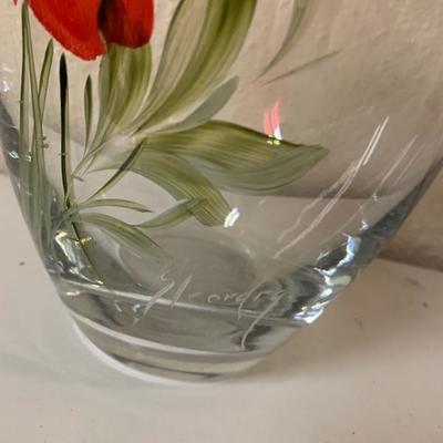 Hand Painted Rossvar Poppy Vase