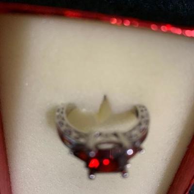 Simulated Ruby Ring in .925 silver