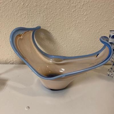 Mid century Modern Abstract Art Glass