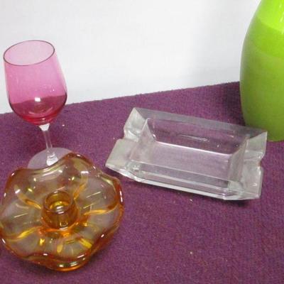 Lot 42 = Collection Of Colored Glass