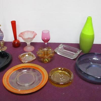 Lot 42 = Collection Of Colored Glass