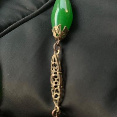 Art Deco Period  green Jade Necklace