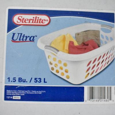 Sterilite Ultra White Laundry Basket, 1.5 Bu