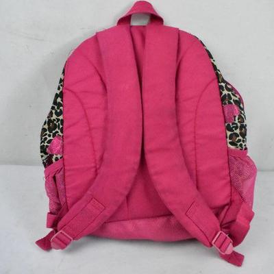 Kids Pink/Hearts/Leopard Print Backpack