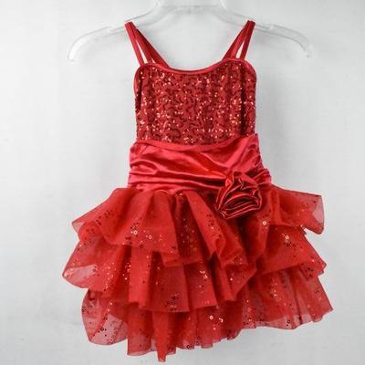 Red Sparkly Dance Costume, Medium Child's Size