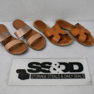 2 Pairs of Sandals, Tan/Brown, Both Women's Size 8.5