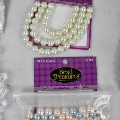 Lot of Beads for Jewelry Making: Mostly Pearlescent