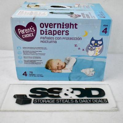parents choice overnight diapers size 4
