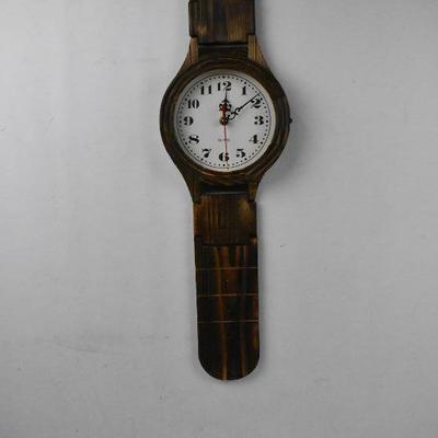 Giant Wrist Watch Clock, All Wood, Wall Mount, 8" x 31" - New |  EstateSales.org