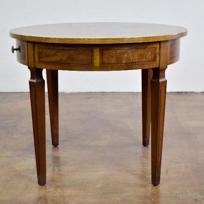 Beautiful Henredon Round Side Table with Drawer