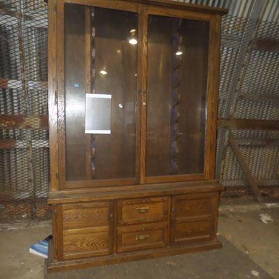 Oak Gun Case or Display Cabinet