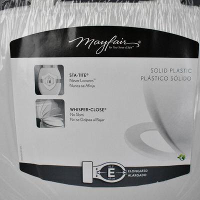 Mayfair Elongated Plastic Toilet Seat with Sta-Tite System - New