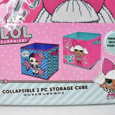Set of 2 LOL Surprise Soft Collapsible Storage Cubes, 10