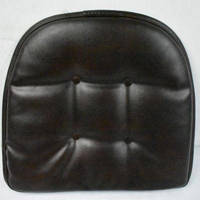 Set of 2 Chair Cushions, Dark Brown Leather-Like, 17x15.5x1.5