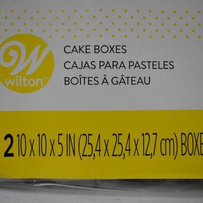 8 Total Wilton White Square Corrugated Cake Boxes, 10x10x5