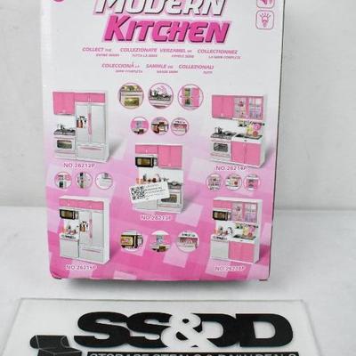 Modern Kitchen Barbie-Size Play Kitchen - New, Some Box Damage