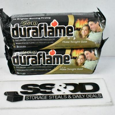 Pair of Duraflame Gold Fire Log, 3+ Hours 4.5 Pounds Each - New