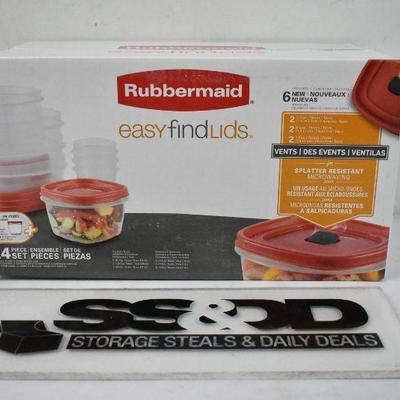Rubbermaid Easy Find Vented Lids Food Storage Containers, 28-Piece Set - New