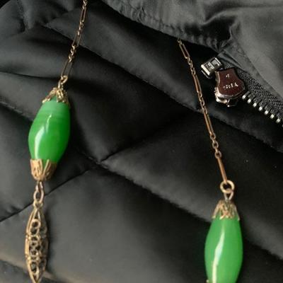Art Deco Period  green Jade Necklace