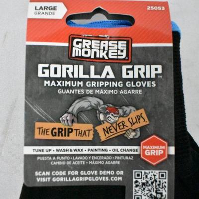 Brute Super Tuff Bags, 55 Gallon & 2 Pairs of Gorilla Grip Gloves, Large - New