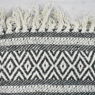 DII Rustic Farmhouse Cotton Adobe Stripe Blanket Throw with Fringe - New