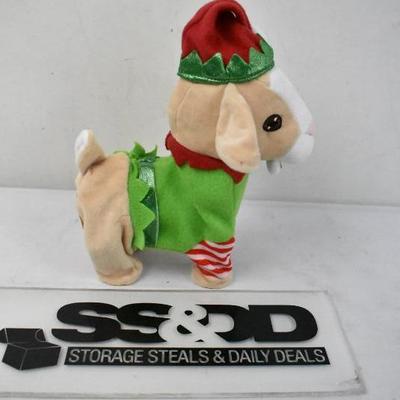 Holiday Time Animated Baby Goat In Elf Outfit: Dances & Sings - New