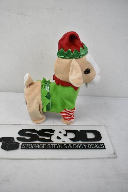 Holiday time animated 2024 stuffed holiday goat