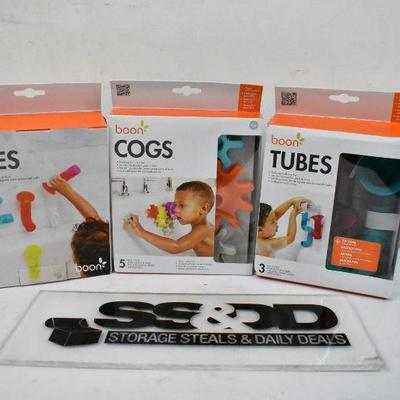Boon Bundle Building Bath Toy Set with Pipes, Cogs and Tubes, 13 Piece Set - New