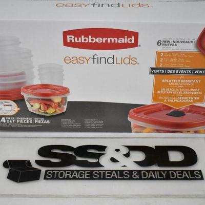 Rubbermaid Easy Find Vented Lids Food Storage Containers, 28-Piece Set Red - New