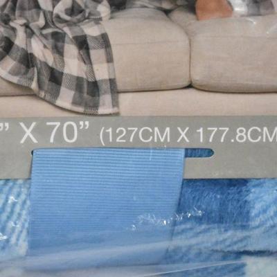 Oversized Throw Blanket w/ Sherpa Foot Pocket, 50x70
